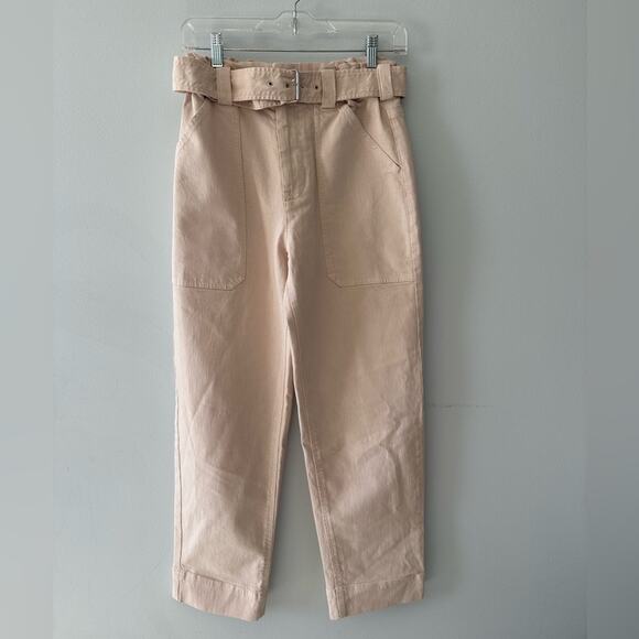 A.L.C. Denim - A.L.C. Jeans Pants Women’s 4 Pink Flynn Wide Leg Ankle Length Cropped Summer